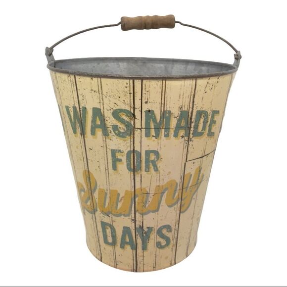 Beach Decor Metal Sand Pail Decoration Accent Costal Decor - Picture 1 of 12